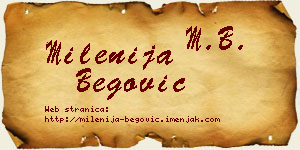 Milenija Begović vizit kartica